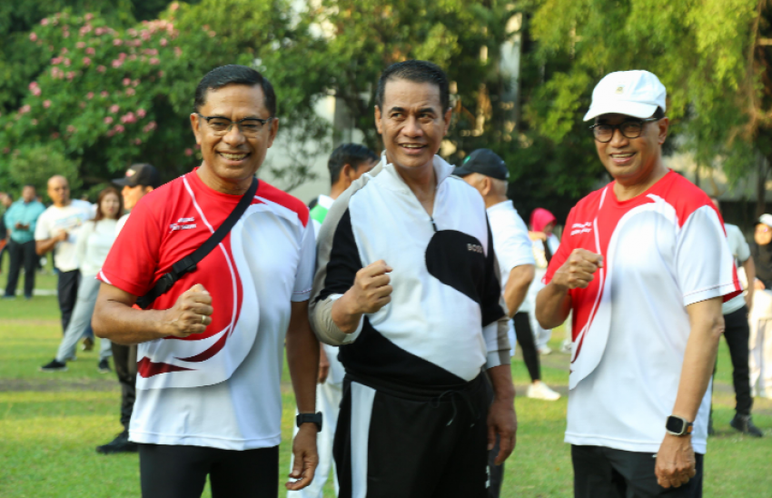 Mentan dan Menhub Olahraga Pagi Bersama di Kementerian Pertanian